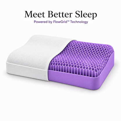 PURPLE GRID PILLOW BY PUREFLOW