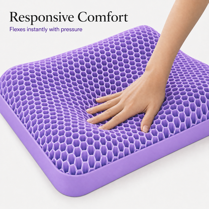 PURPLE GRID PILLOW BY PUREFLOW